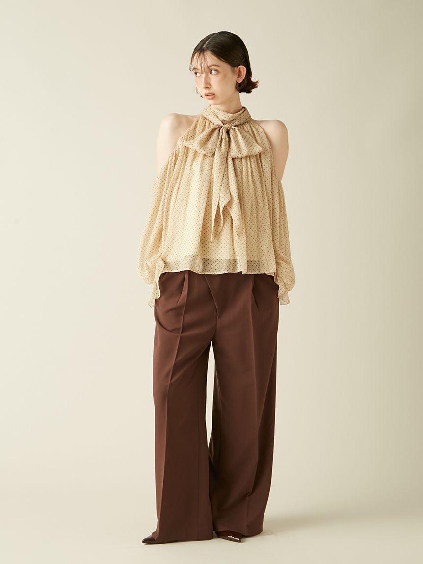 LILY BROWN「【WEB限定カラー】ドレープボウタイシフォンブラウス」|シャツ・ブラウス|