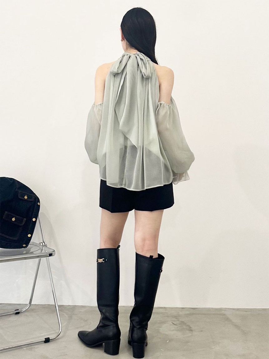 LILY BROWN「【WEB限定カラー】ドレープボウタイシフォンブラウス」|シャツ・ブラウス|