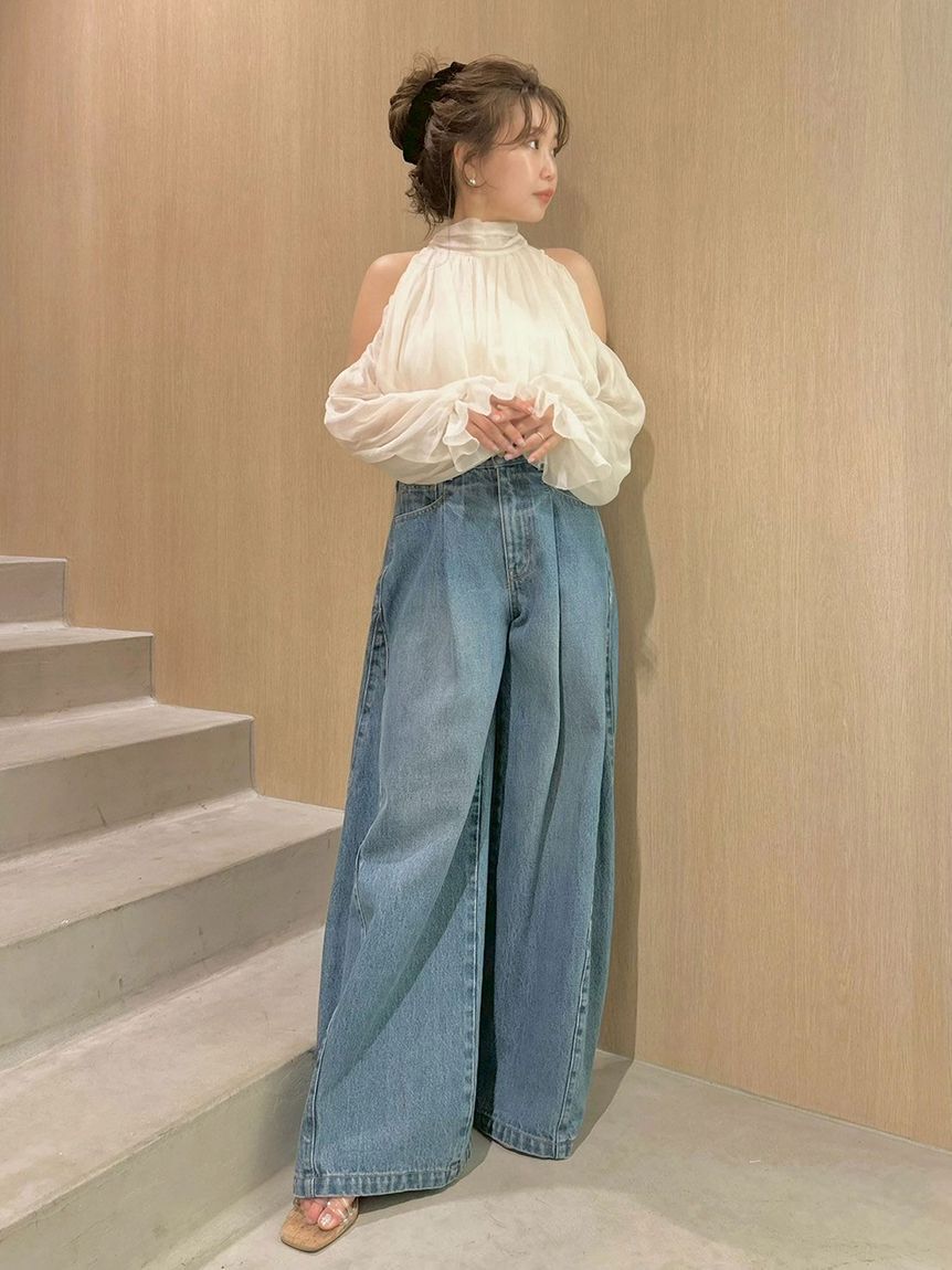 LILY BROWN「【WEB限定カラー】ドレープボウタイシフォンブラウス」|シャツ・ブラウス|