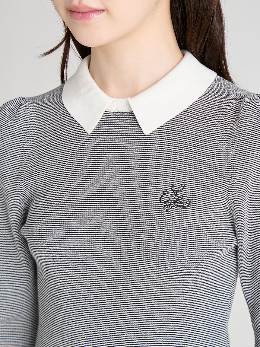 CELFORD「ボウタイリボン衿付きニットプルオーバー」|ニット・セーター|