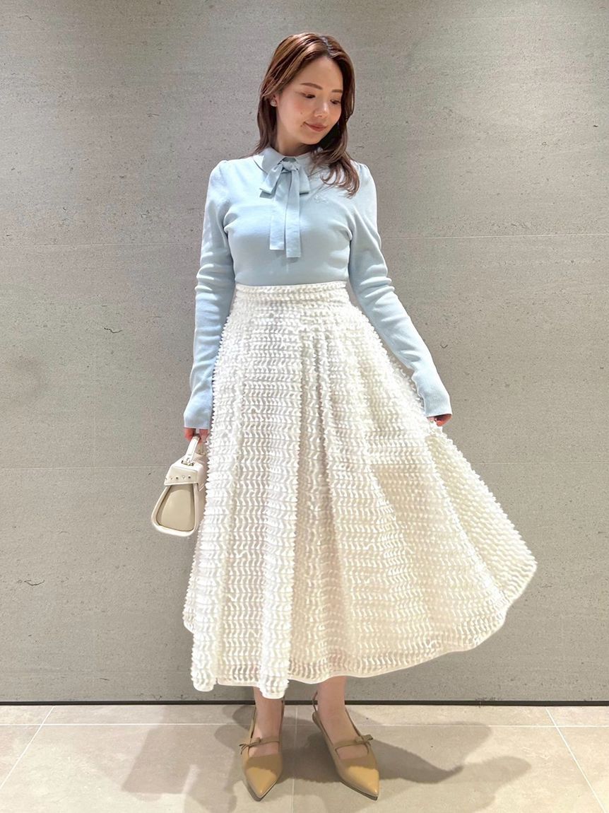 CELFORD「ボウタイリボン衿付きニットプルオーバー」|ニット・セーター|