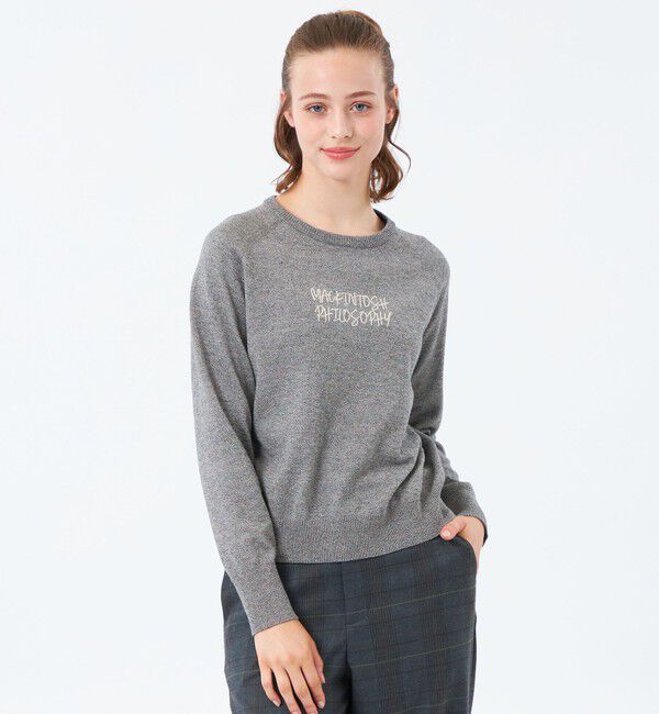 MACKINTOSH PHILOSOPHY「ライティングロゴニット」|ニット・セーター|グレー