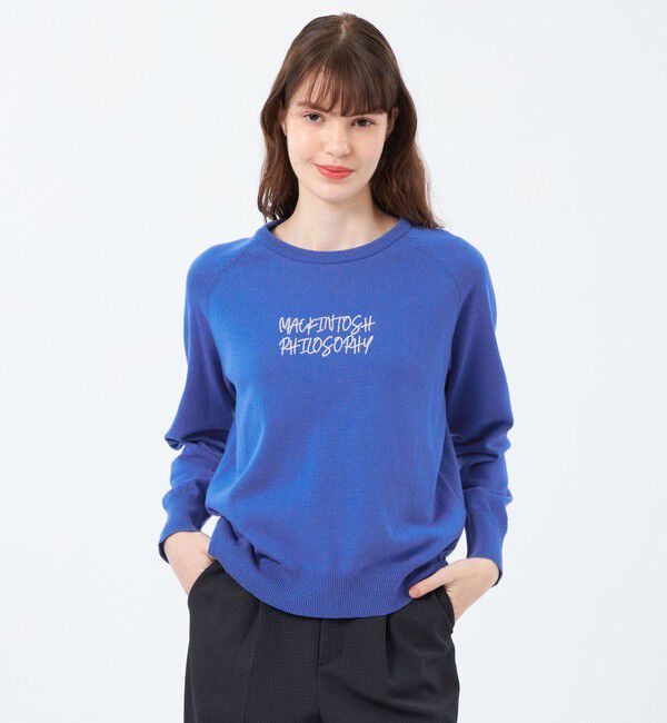 MACKINTOSH PHILOSOPHY「ライティングロゴニット」|ニット・セーター|ブルー
