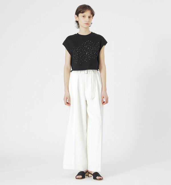  「オックスリネーラタックワイドパンツ」|スラックス|