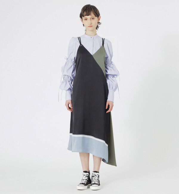  「【ドラマ着用商品】カラーブロックスリップワンピース」|ワンピース|