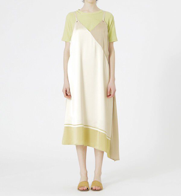  「【ドラマ着用商品】カラーブロックスリップワンピース」|ワンピース|