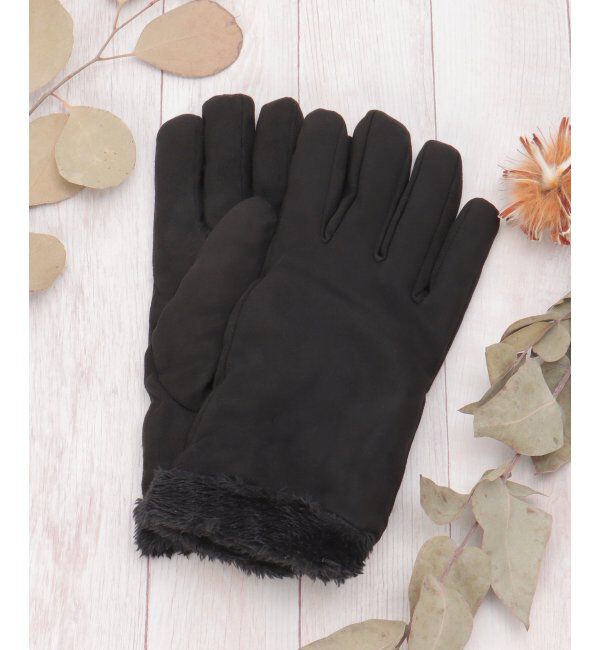 Lbc with Life「フェイクスエードグローブ」|手袋|ブラック