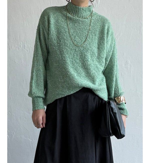Lbc with Life「ラメブークレーハイネックプルオーバー」|カーディガン|グリーン