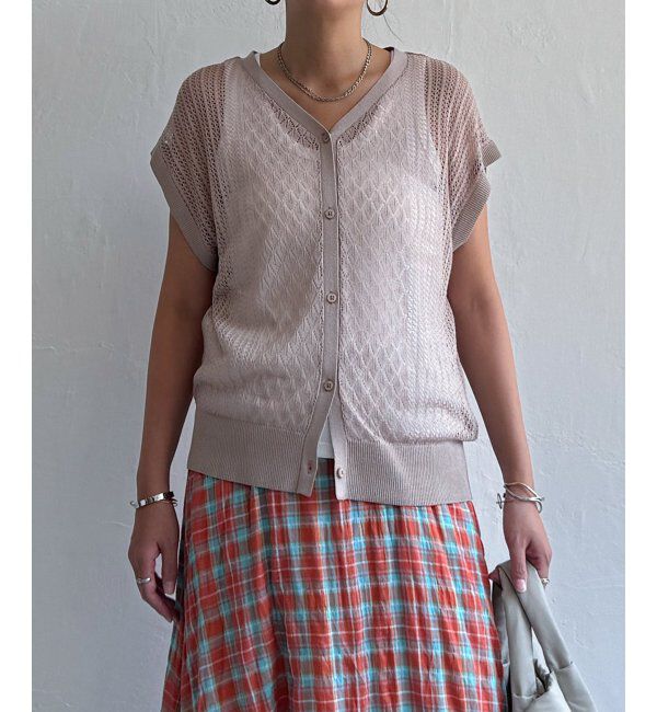 Lbc with Life「透かし編み2WAYベスト」|ニット・セーター|
