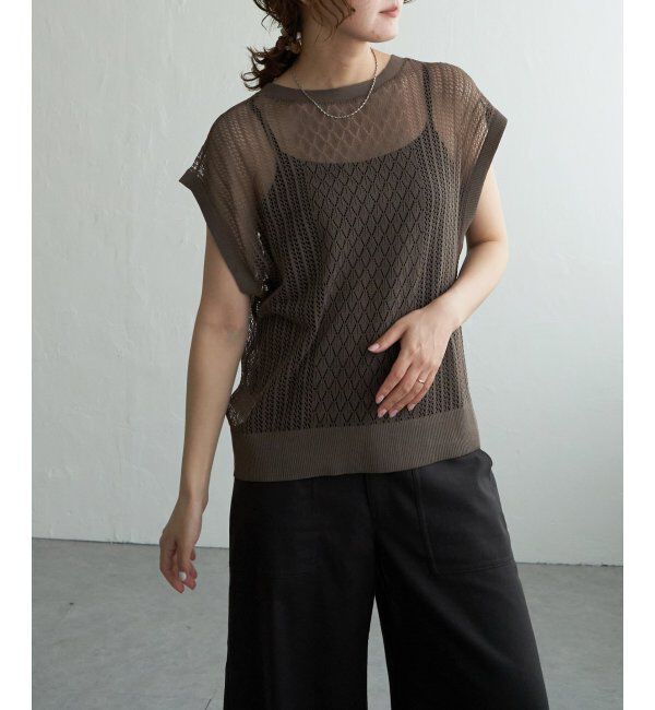 Lbc with Life「透かし編み2WAYベスト」|ニット・セーター|