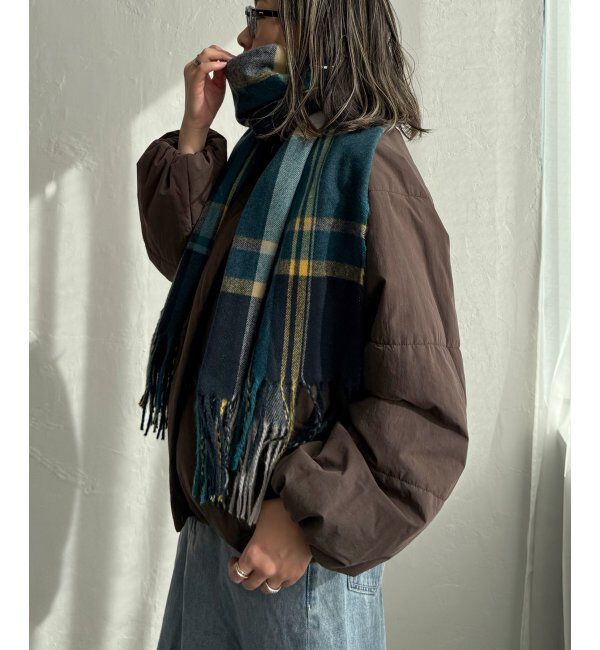 Lbc with Life「チェックカラーマフラー」|マフラー|ブルー