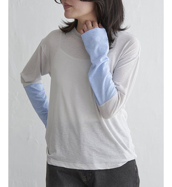 VENCE share style「梨地袖配色トップス」|その他|