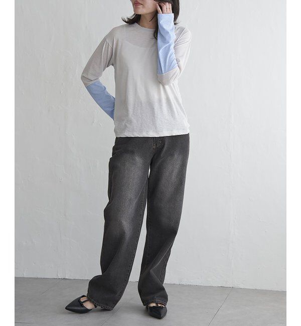 VENCE share style「梨地袖配色トップス」|その他|