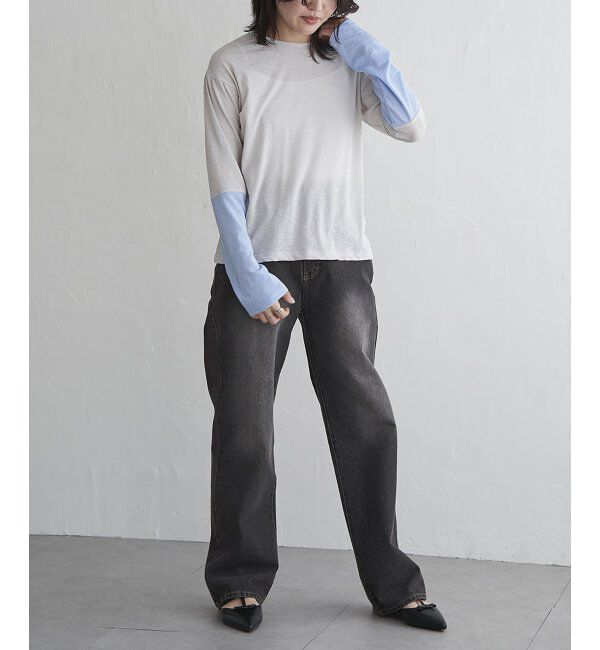 VENCE share style「梨地袖配色トップス」|その他|