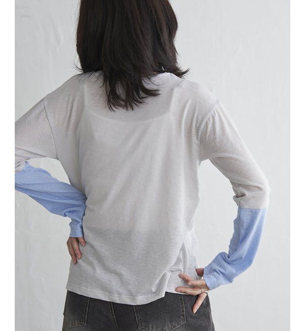 VENCE share style「梨地袖配色トップス」|その他|