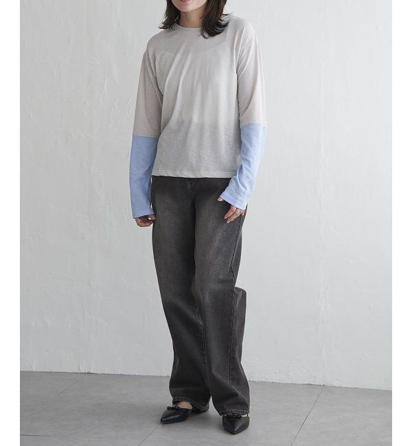 VENCE share style「梨地袖配色トップス」|その他|