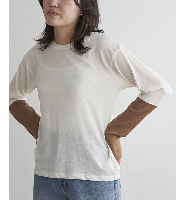 VENCE share style「梨地袖配色トップス」|その他|