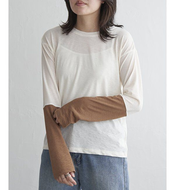 VENCE share style「梨地袖配色トップス」|その他|