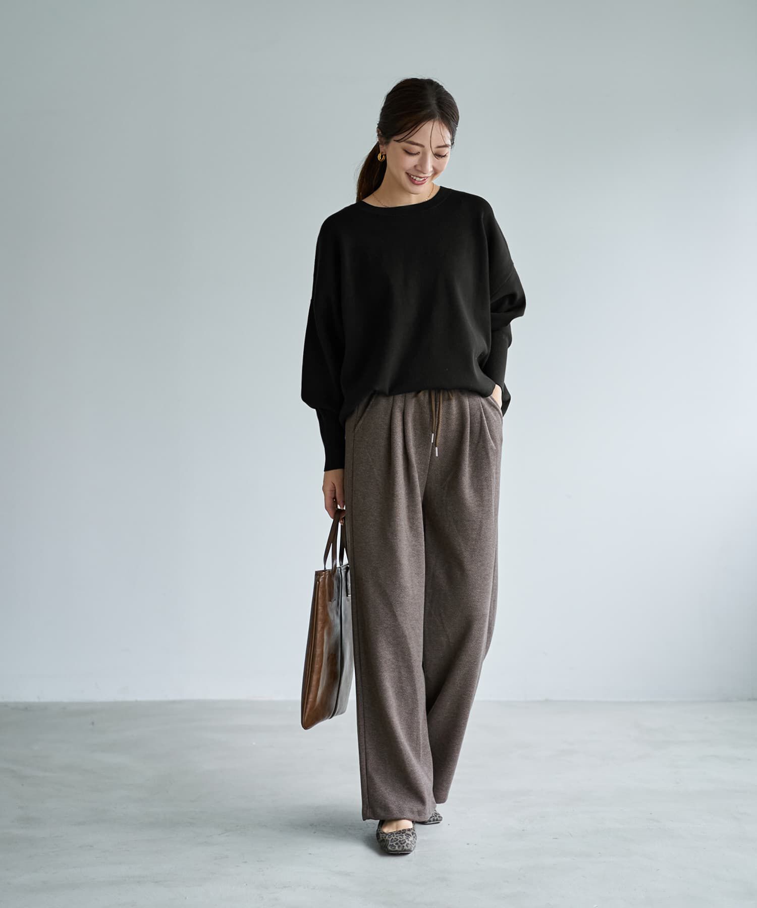 STYLE DELI「スムースハイゲージゆったりクルーネックニット」|ニット・セーター|