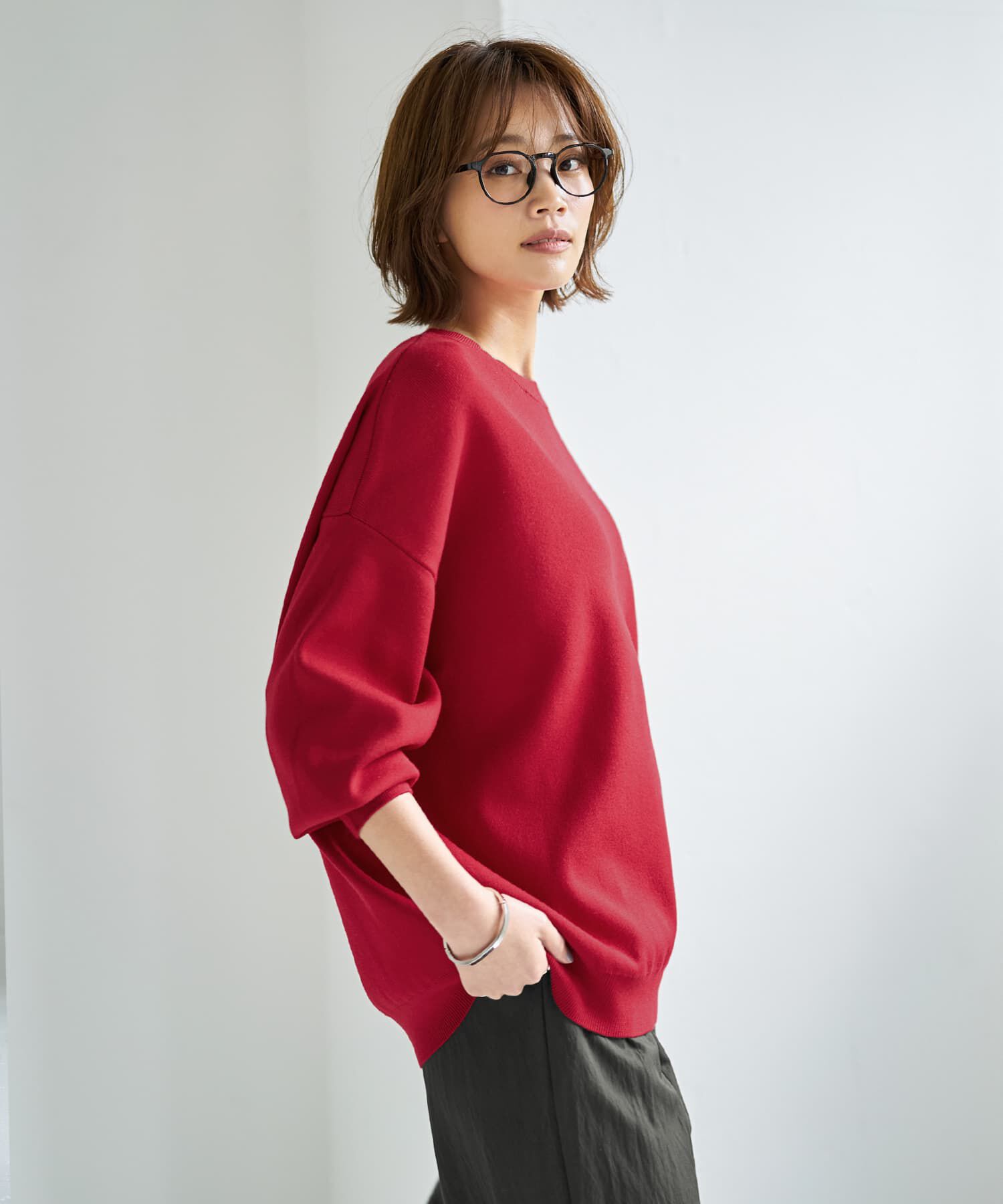 STYLE DELI「スムースハイゲージゆったりクルーネックニット」|ニット・セーター|