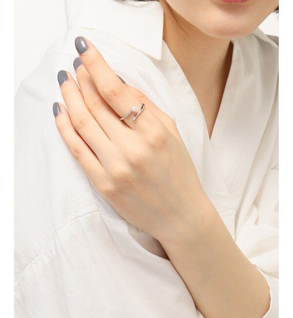 Jouete「ダイヤモンド&times;パール フォークリング」|リング|