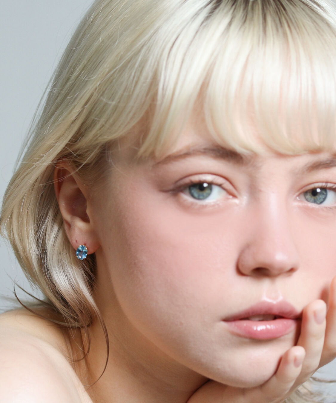  「ブルートパーズ ピアス | K10YG」|ピアス|