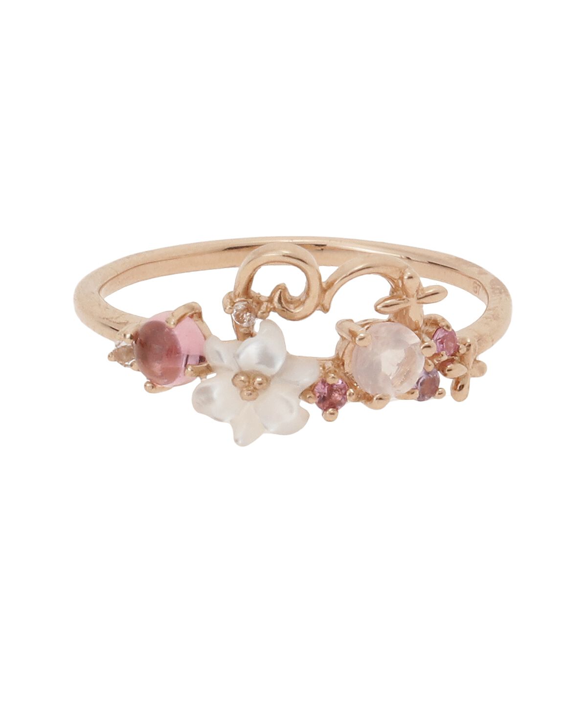 Samantha Tiara「K18 SPG フラワーレターズハートリング」|リング|K18 SPG(PG)