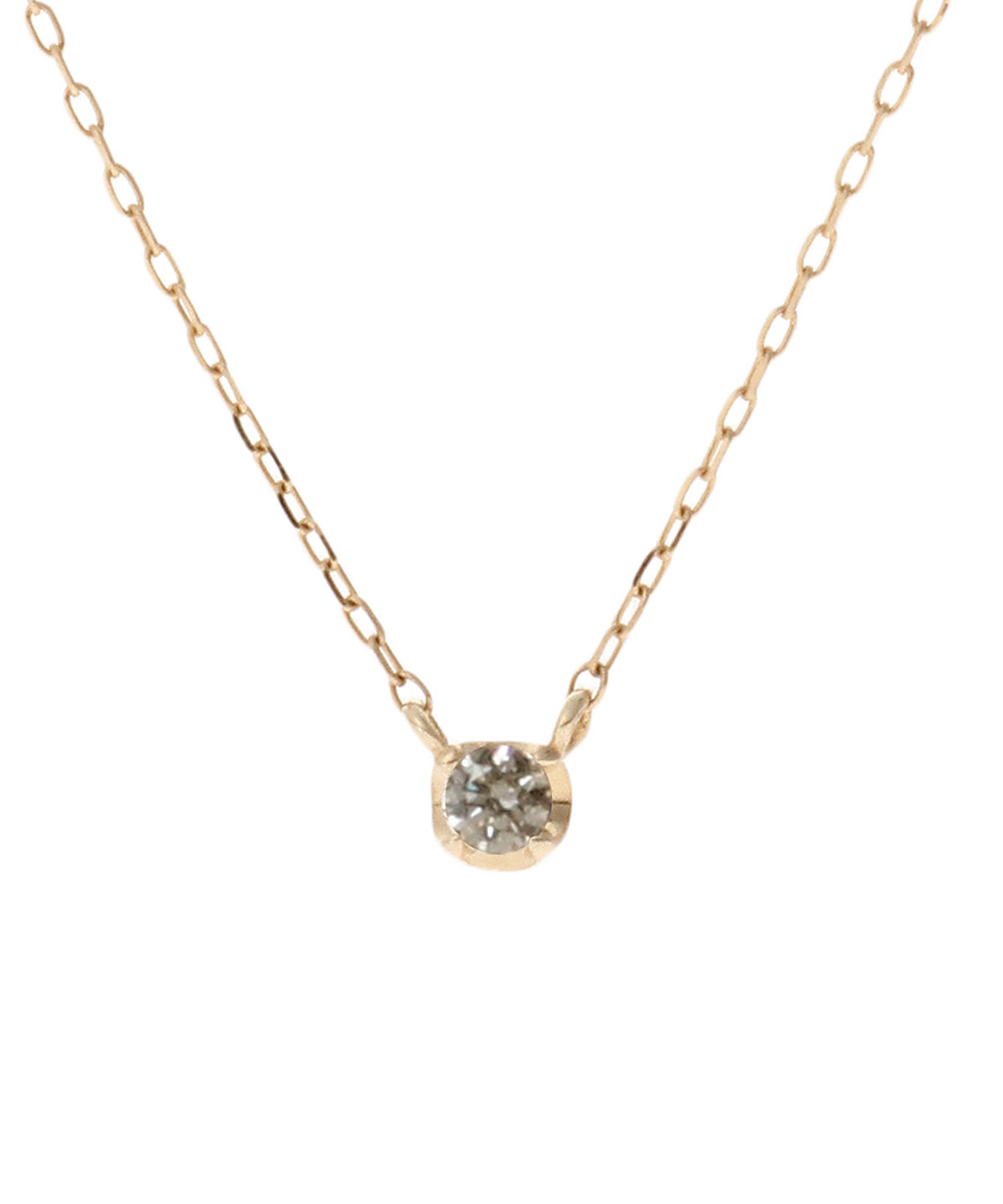 Samantha Tiara「K10 YG １石ダイヤモンド ネックレス」|ネックレス|