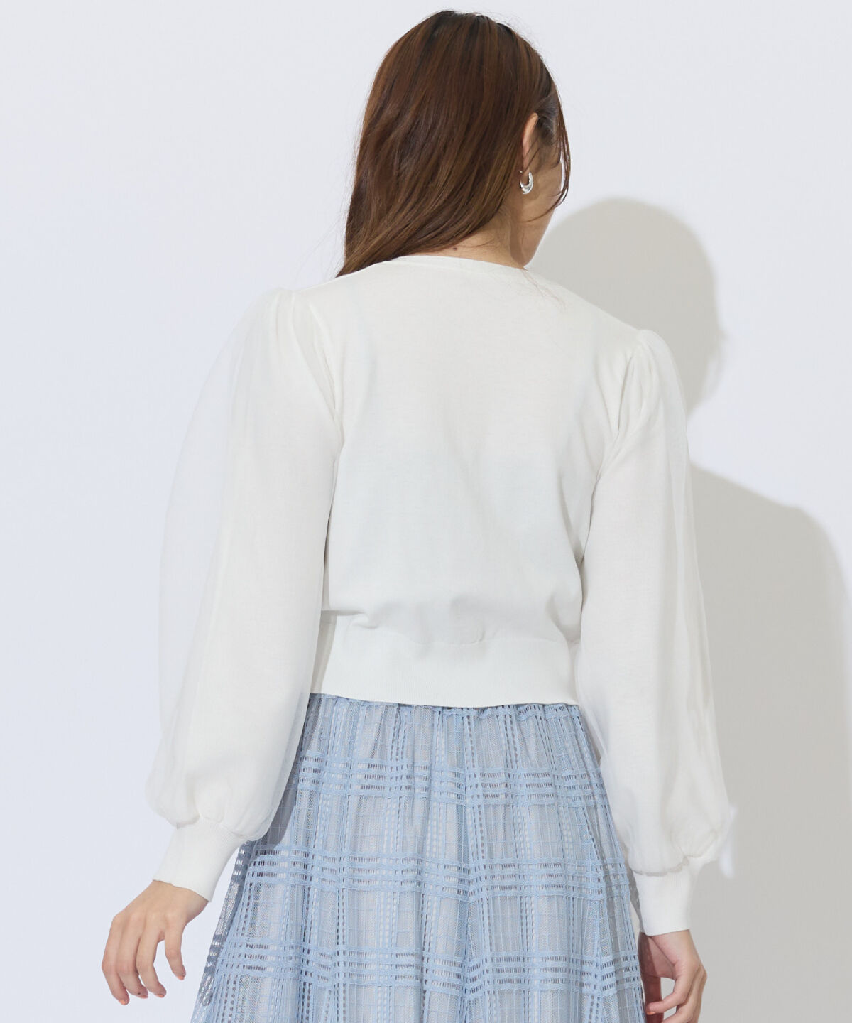 アンドクチュール「シアースリーブビジューカーディガン」|カーディガン|