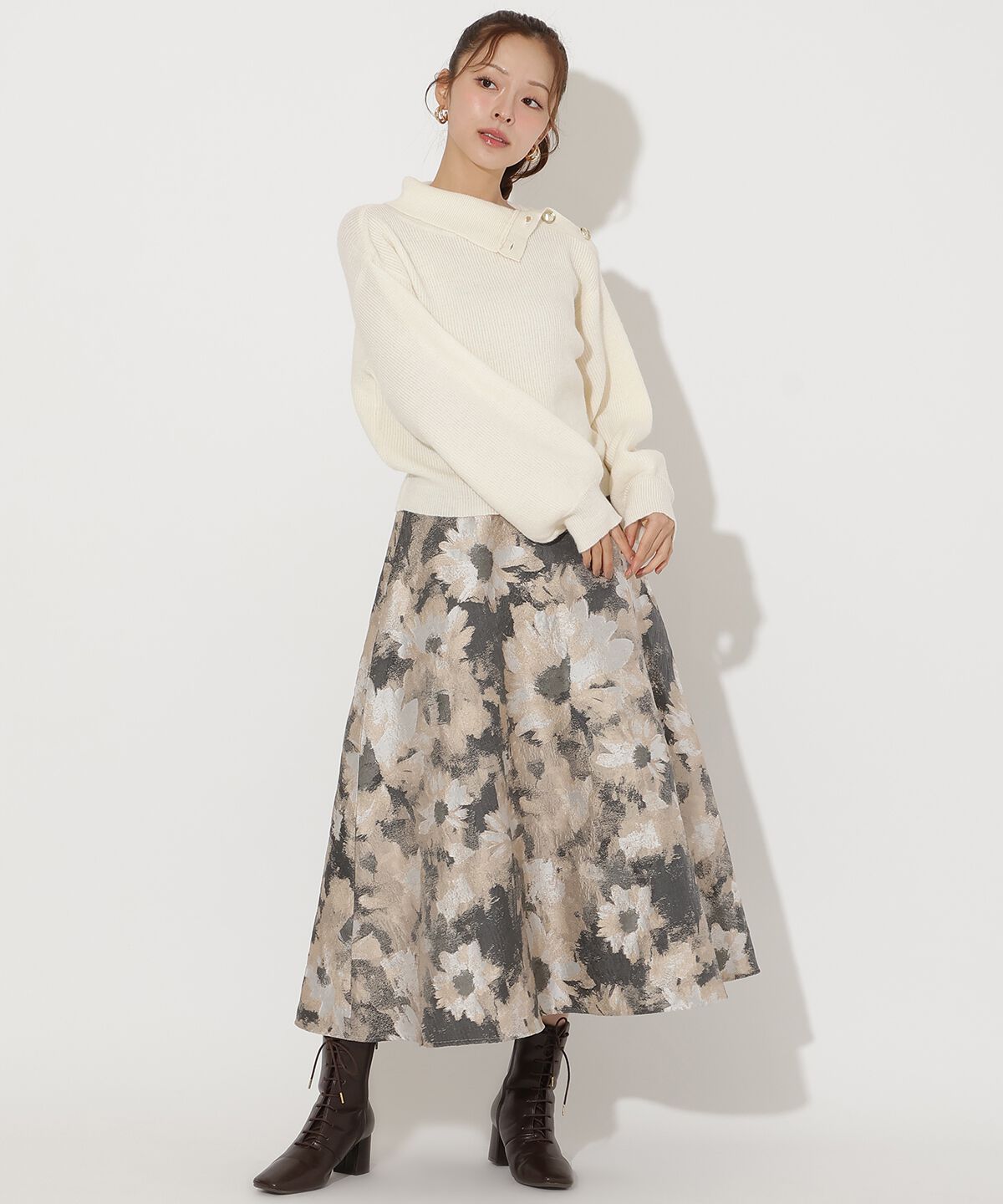 アンドクチュール「ショルダーボタンマルチウェイニットプルオーバー」|ニット・セーター|