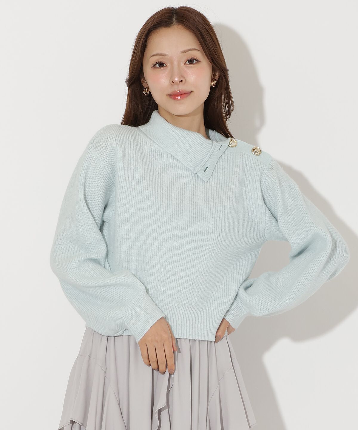 アンドクチュール「ショルダーボタンマルチウェイニットプルオーバー」|ニット・セーター|