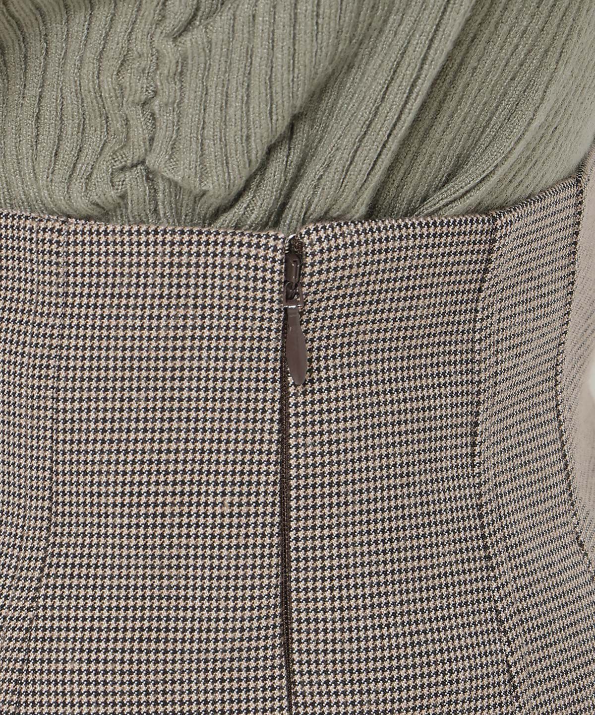 REDYAZEL「ハイウエストタックチェックミニスカート」|フレア|