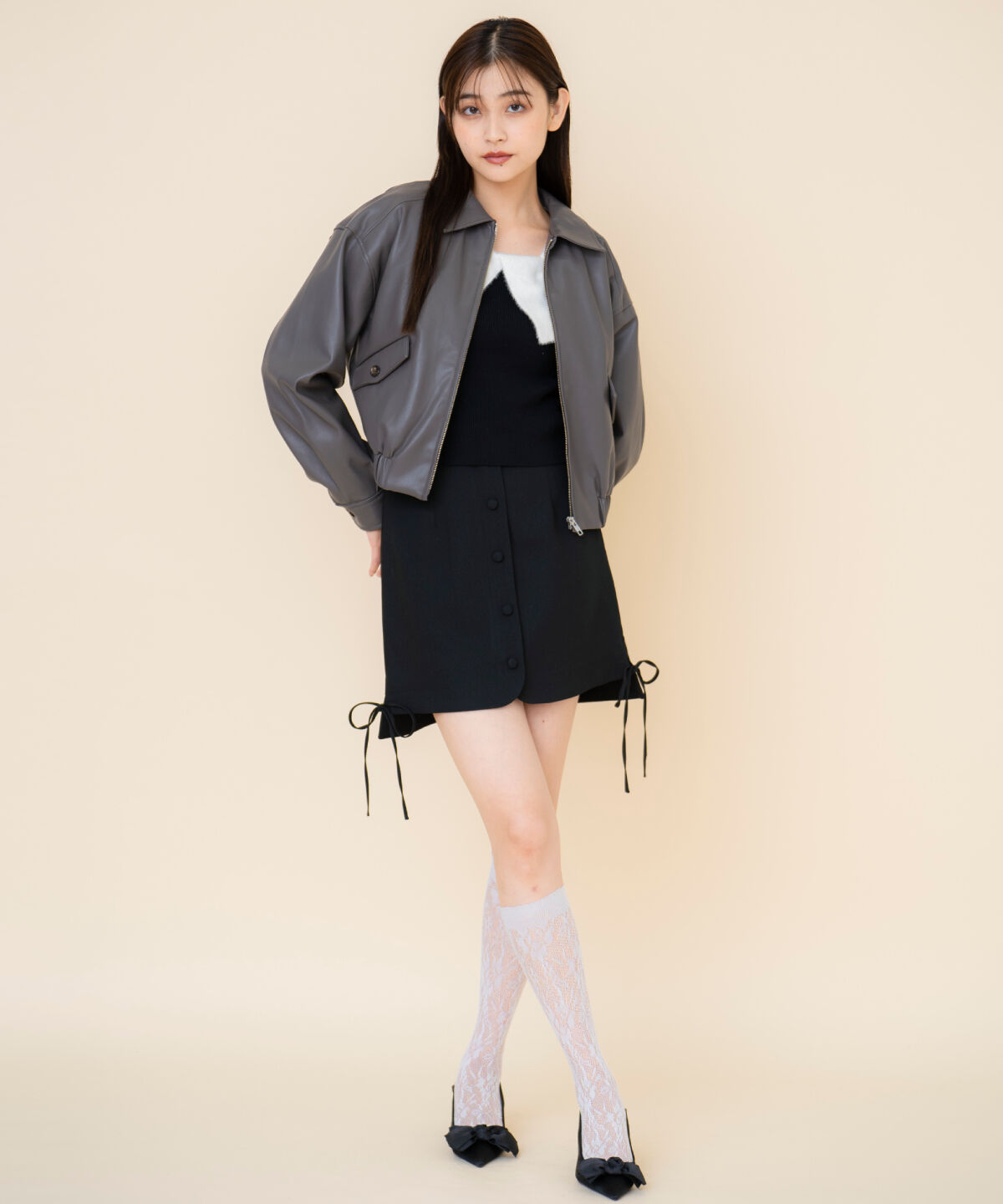 REDYAZEL「フェイクレザーブルゾン」|ブルゾン・スタジャン|