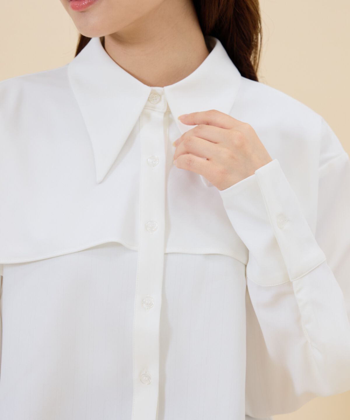 REDYAZEL「シャドーストライプケープシャツ」|シャツ・ブラウス|