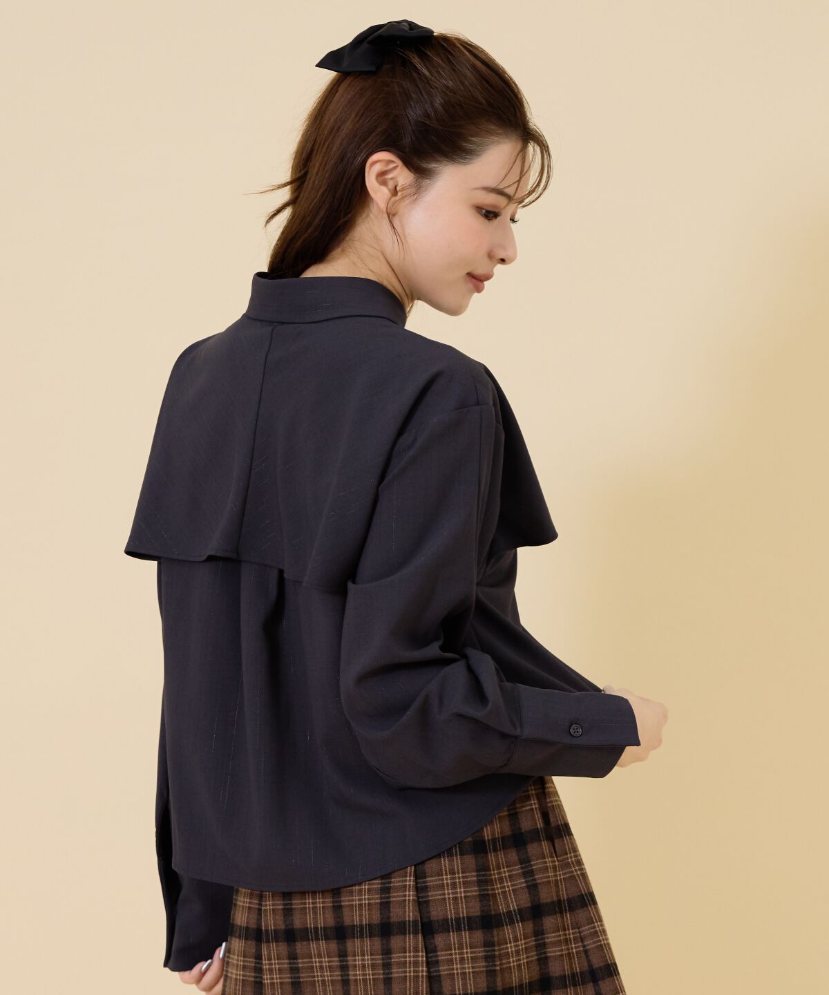 REDYAZEL「シャドーストライプケープシャツ」|シャツ・ブラウス|