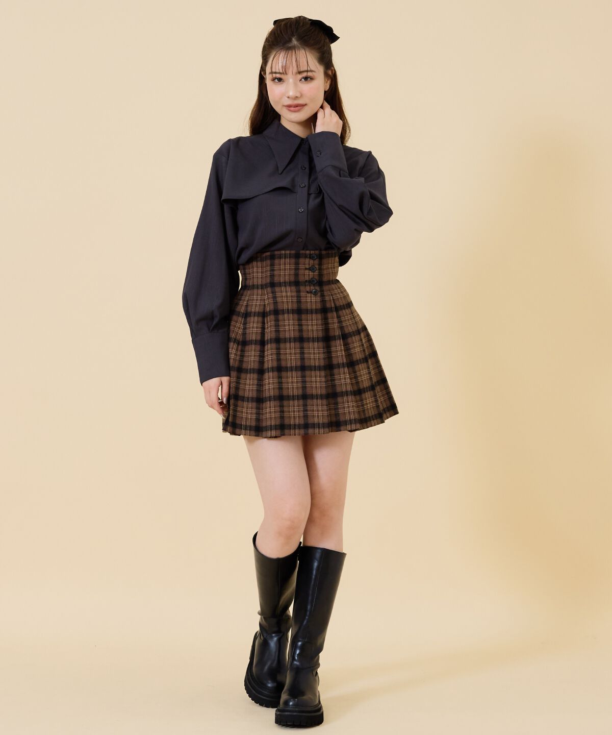 REDYAZEL「シャドーストライプケープシャツ」|シャツ・ブラウス|