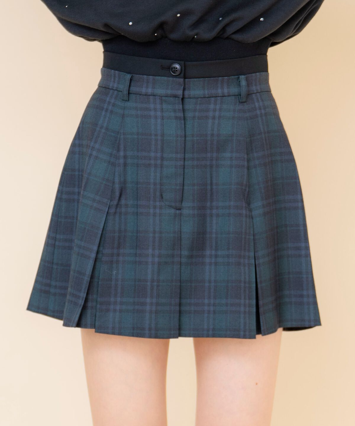 REDYAZEL「ボックスタックチェックスカート」|フレア|