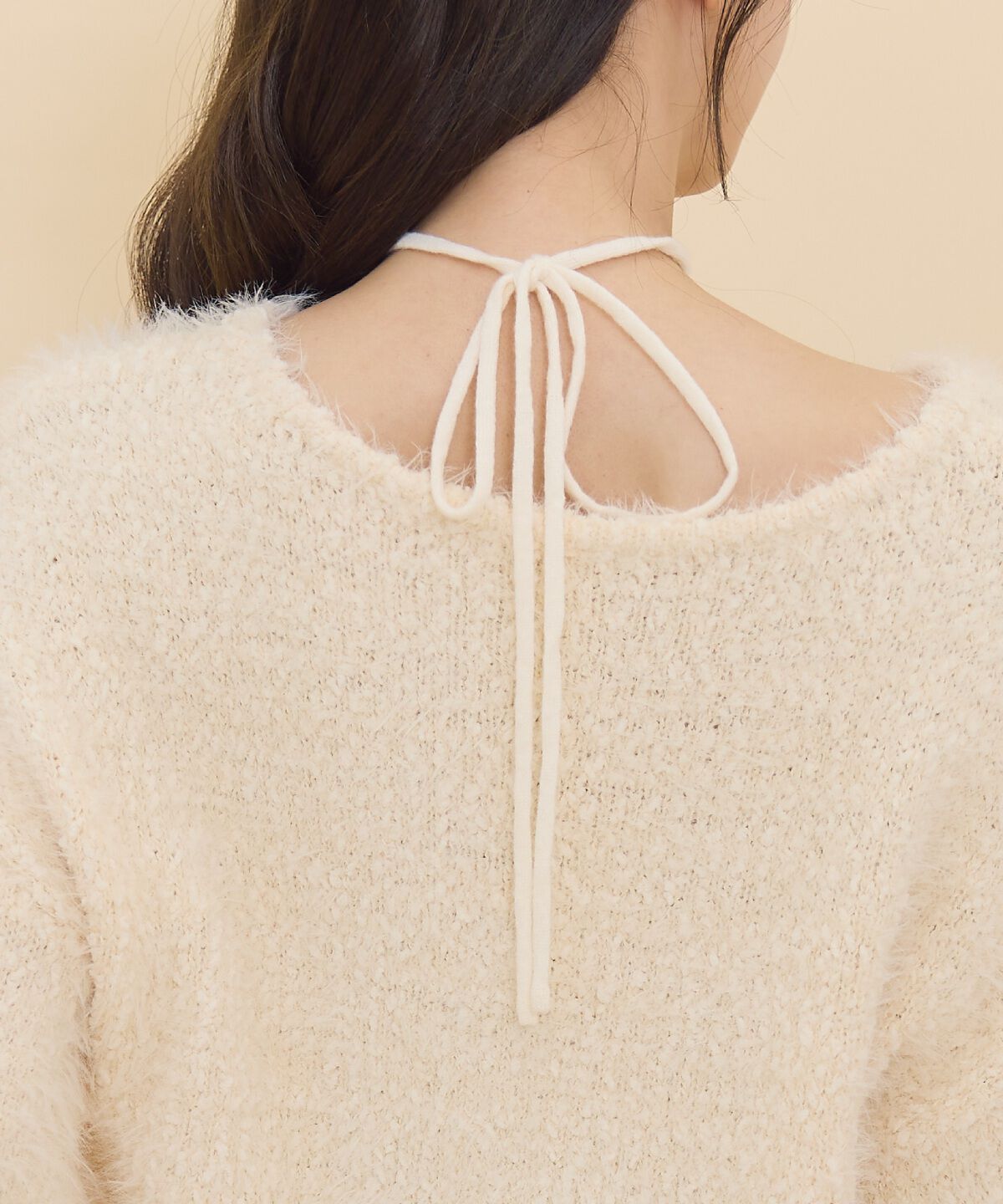 REDYAZEL「ネックリボンシャギーニットトップス」|ニット・セーター|