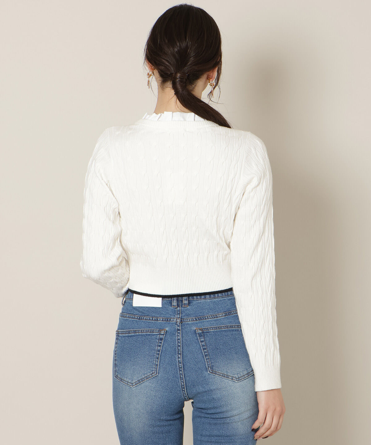 WILLSELECTION「フリルレイヤードケーブルニット」|ニット・セーター|