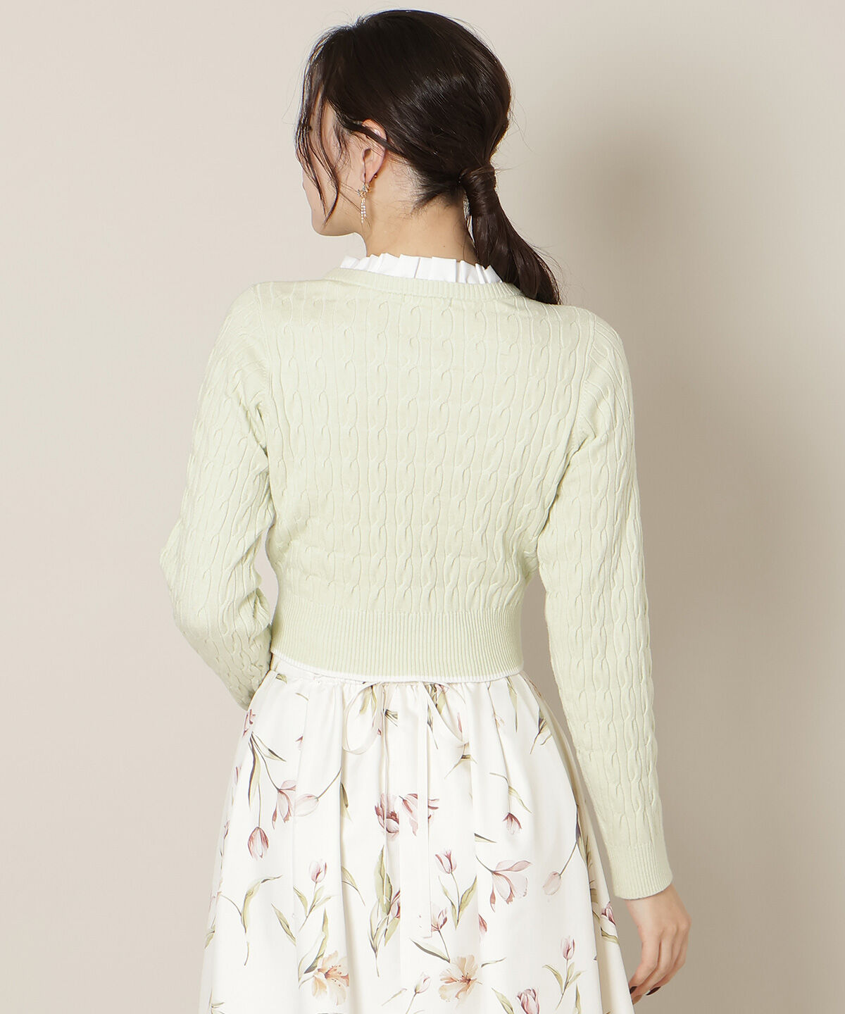 WILLSELECTION「フリルレイヤードケーブルニット」|ニット・セーター|