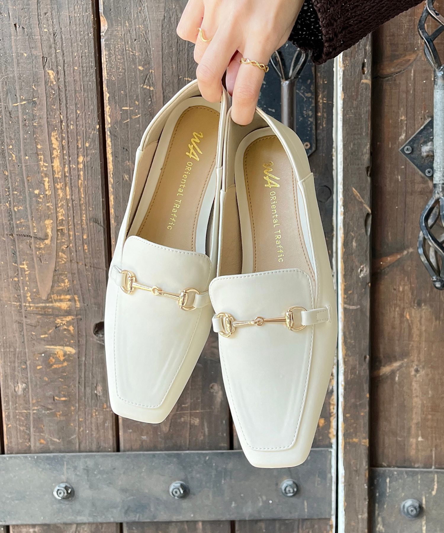 WA Oriental TRaffic「【WEB限定】ビットモチーフ バブーシュ ローファー /R-4010 通勤靴 ビットローファー フラット」|パンプス|BEIGE