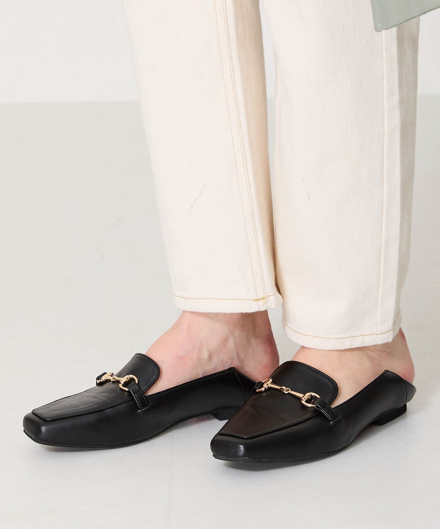 WA Oriental TRaffic「【WEB限定】ビットモチーフ バブーシュ ローファー /R-4010 通勤靴 ビットローファー フラット」|パンプス|