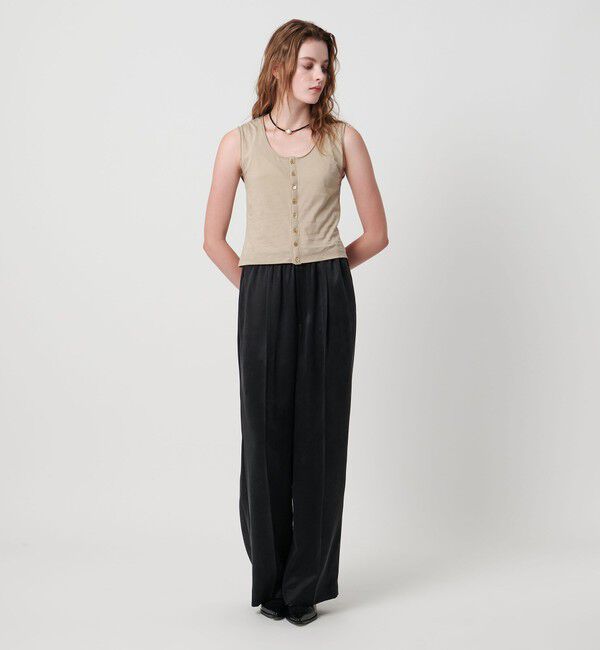 ASTRAET「＜ASTRAET＞ハイゲージ テンジク  ボタン Uネックベスト」|Tシャツ・カットソー|