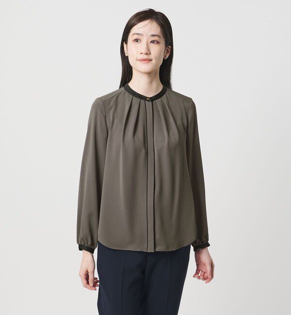 UNITED ARROWS「バイカラー パイピング ブラウス ‐ウォッシャブル‐」|シャツ・ブラウス|