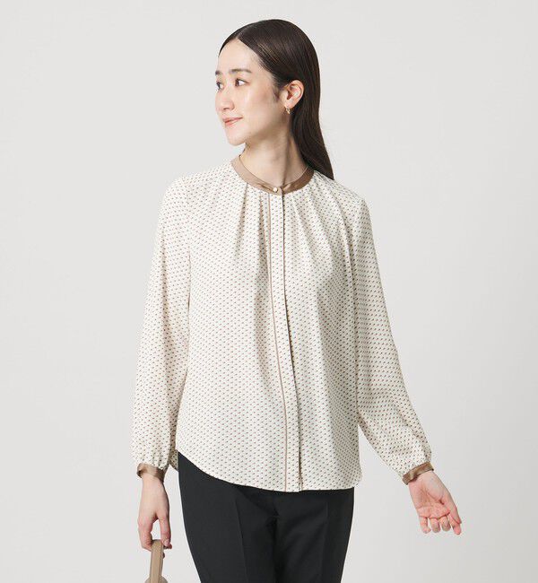 UNITED ARROWS「バイカラー パイピング ブラウス ‐ウォッシャブル‐」|シャツ・ブラウス|