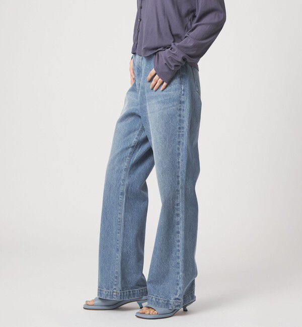 EMMEL REFINES「＜EMMEL REFINES＞EM ハイウエスト ルーズ フレアデニム パンツ」|チノ|