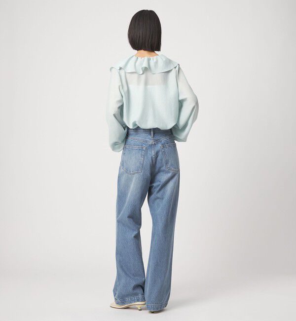EMMEL REFINES「＜EMMEL REFINES＞EM ハイウエスト ルーズ フレアデニム パンツ」|チノ|