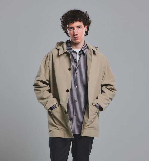 UNITED ARROWS green label relaxing「DICROS ミドル フード ステンカラー コート -撥水-」|ステンカラーコート|BEIGE