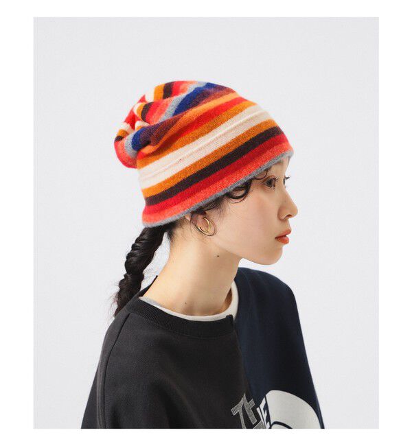 BEAMSBOY「【別注】ROBERT MACKIE / マルチボーダー ニットキャップ」|その他|RED