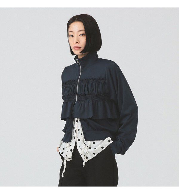 Ray BEAMS 「フリル ジャージ ブルゾン」|スウェット・ジャージ|NAVY